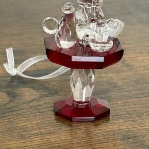 Miniature Crystal Glass Tea Table Ornament